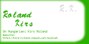 roland kirs business card